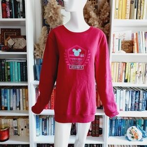 Disney Circa 28 Mickey Silhouette  Cotton Blend Long Sleeve Red Sweatshirt  P244